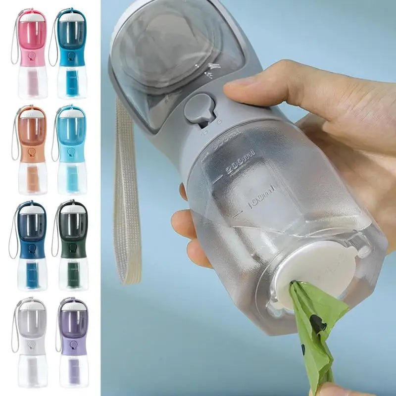 3-in-1 Dog Water Bottle with Food Container