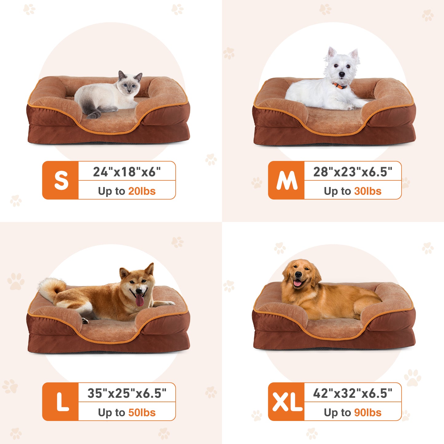 Memory Foam Pet Bed for Dogs & Cats