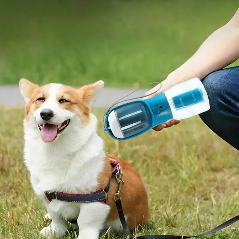 3-in-1 Dog Water Bottle with Food Container