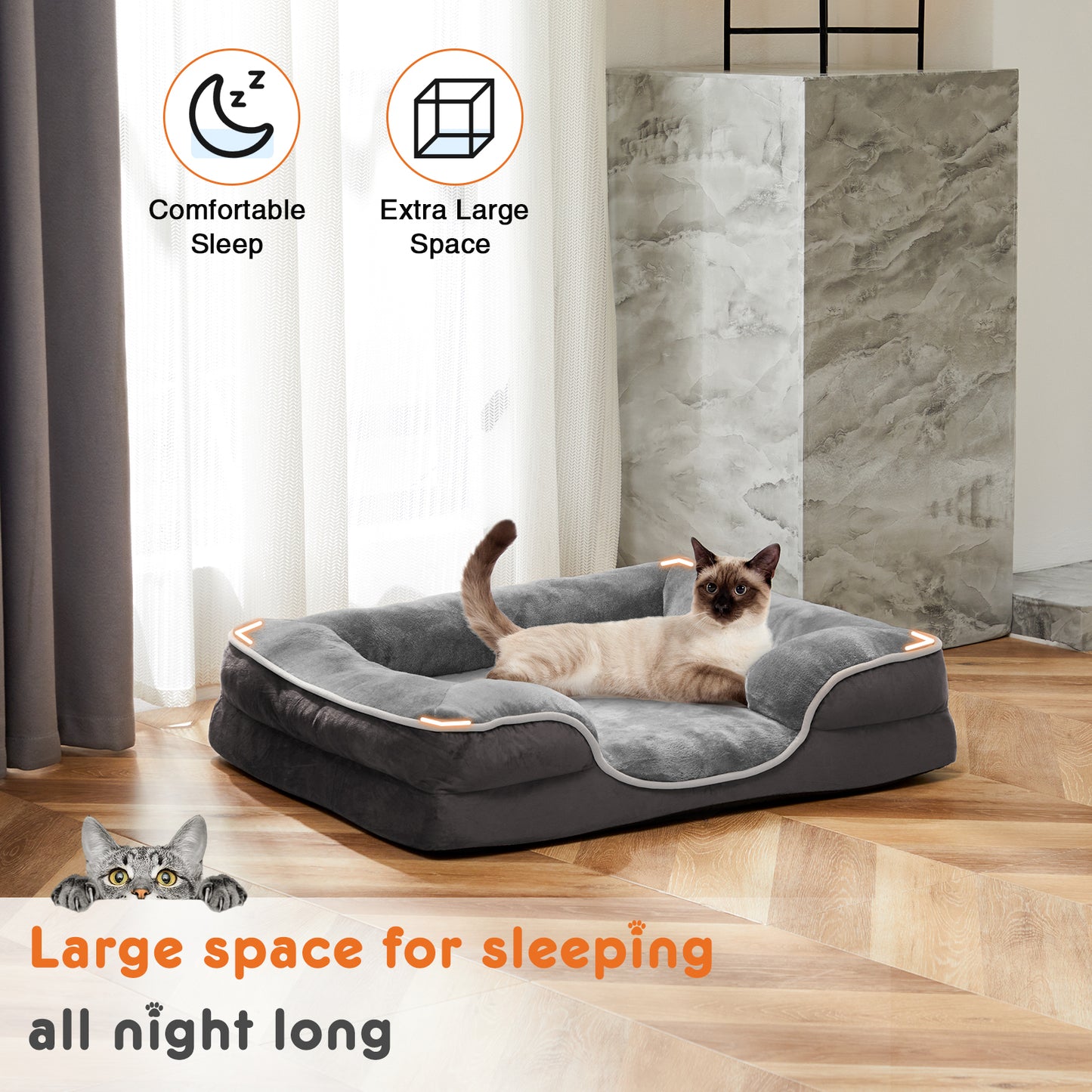 Memory Foam Pet Bed for Dogs & Cats