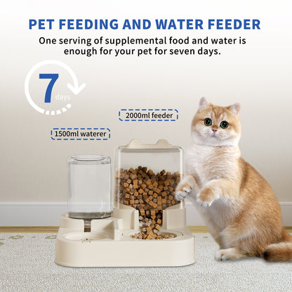 2-in-1 Automatic Pet Feeder Waterer Transparent Large Capacity