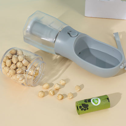 3-in-1 Dog Water Bottle with Food Container