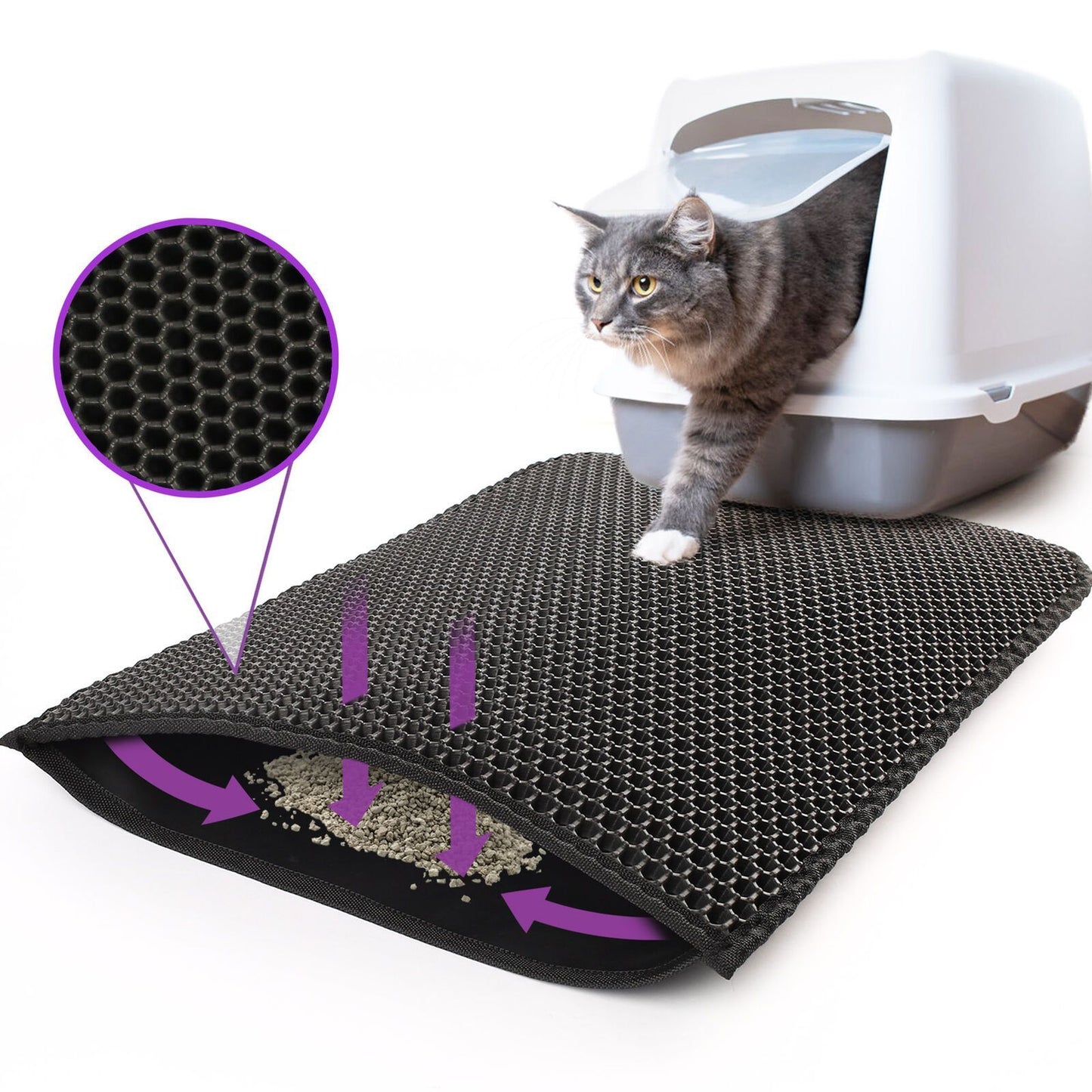 Double-Layer Honeycomb Cat Litter Mat