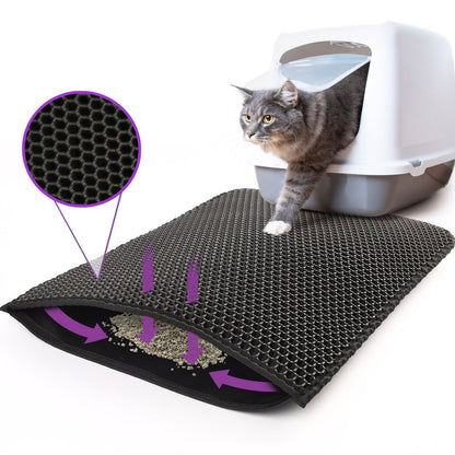 Double-Layer Honeycomb Cat Litter Mat