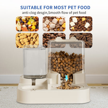 2-in-1 Automatic Pet Feeder Waterer Transparent Large Capacity